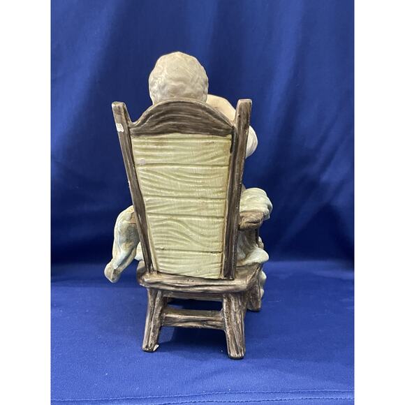 Norleans Old Man In Chair Holding Toy Boat Figurine - Picture 4 of 8